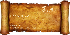 Bech Alda névjegykártya